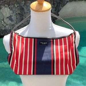 Adorable, Vintage Kate Spade small patriotic canvas handbag with feet
